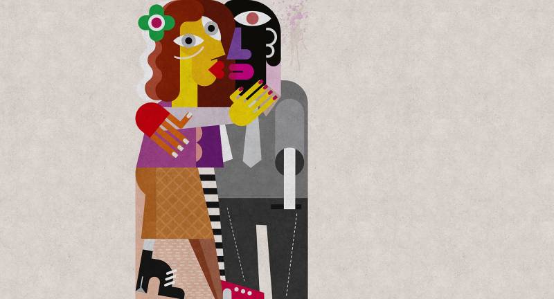 living walls Fototapete "Walls by Patel Couples 2" glatt Vlies, Wand, Schräge von Living Walls