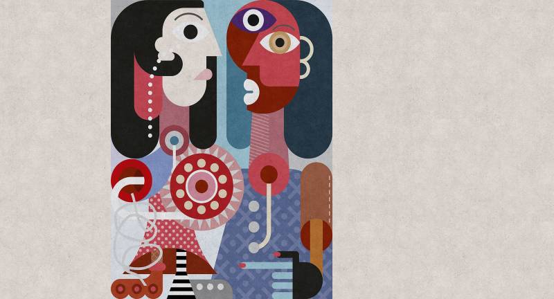 living walls Fototapete "Walls by Patel Couples 3" glatt Vlies, Wand, Schräge von Living Walls