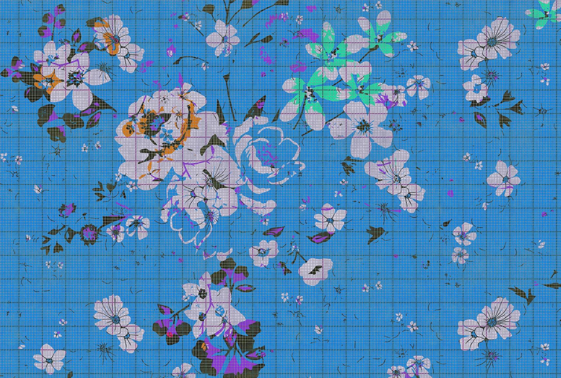 living walls Fototapete "Walls by Patel Flower Plaid 3" glatt Vlies, Wand, Schräge von Living Walls