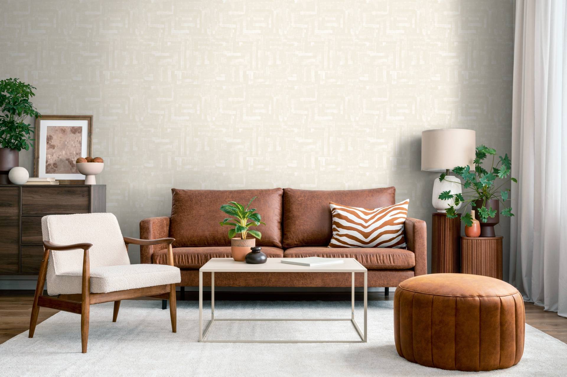 living walls Vliestapete "Strukturtapete Leinen diverse Farben Geometrisch" Leinenoptik strukturiert von Living Walls