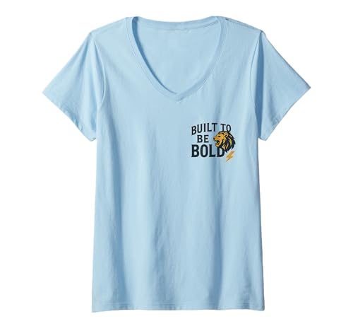 Damen Gebaut, um mutige heftige christliche Kleidung mit Löwenstärke zu sein T-Shirt mit V-Ausschnitt von Living2Serve Inspired
