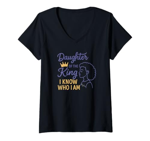 Damen Tochter des Königs, ich weiß wer ich bin Christian Teen Apparel T-Shirt mit V-Ausschnitt von Living2Serve Inspired