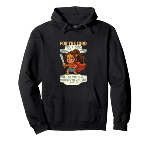 God Is With You - Joshua 1:9 Chibi Anime Warrior Girl Design Pullover Hoodie von Living2Serve Inspired