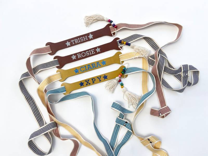 Personalisierte Leder Yogamatte Tragegurt Baumwolldeckengurt von LivingRootsUK