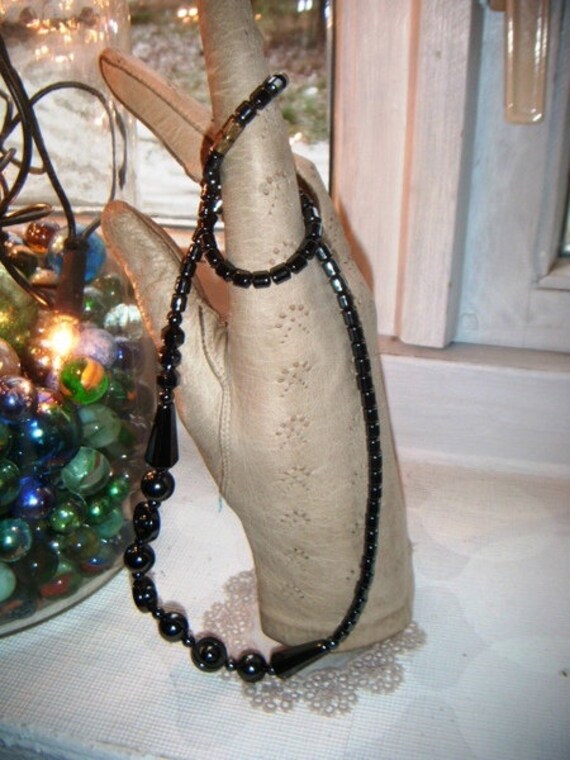 Halskette 80Ties, Hämatitkette, Geometrisch, Kugeln, Modeschmuck Halskette 80Ties, Hämatitkette, Geometrisch, Kugeln, Modeschmuck von LivingVintageDE