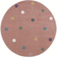 LIVONE Kinderteppich Happy Rugs Wheel rosa/multi rund von Livone