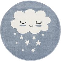 LIVONE Kinderteppich Kids love Rugs WOLKE Rund balu/weiss von Livone