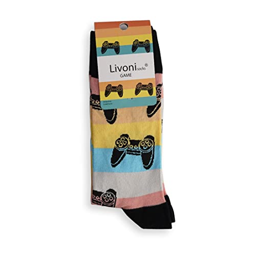 Livoni Unisex Cotton Regular Socks with Colorful and Fun Designs, Size: 35-38, Model Name: Game- Regular Socks Livoni Unisex Cotton Regular Socks with Colorful and Fun Designs, Size: 35-38, Model Name: Game- Regular Socks von Livoni
