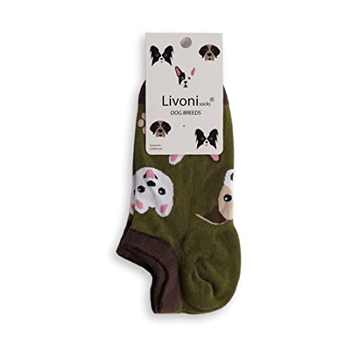 Livoni Unisex Cotton Sneaker Socks with Colorful and Fun Designs, Size: 35-38, Model Name: Dog Breeds -Low Socks Livoni Unisex Cotton Sneaker Socks with Colorful and Fun Designs, Size: 35-38, Model Name: Dog Breeds -Low Socks von Livoni
