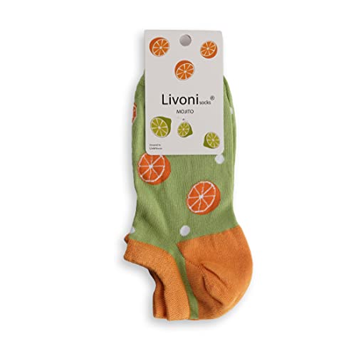 Livoni Unisex Cotton Sneaker Socks with Colorful and Fun Designs, Size: 35-38, Model Name: Mojito -Low Socks Livoni Unisex Cotton Sneaker Socks with Colorful and Fun Designs, Size: 35-38, Model Name: Mojito -Low Socks von Livoni