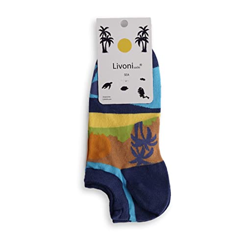 Livoni Unisex Cotton Sneaker Socks with Colorful and Fun Designs, Size: 43-46, Model Name: Sea Sight-Low Socks Livoni Unisex Cotton Sneaker Socks with Colorful and Fun Designs, Size: 43-46, Model Name: Sea Sight-Low Socks von Livoni