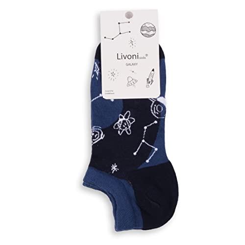 Livoni Unisex Cotton Sneaker Socks with Colorful and Fun Designs, Size: 43-46, Model Name: Space-Low Socks Livoni Unisex Cotton Sneaker Socks with Colorful and Fun Designs, Size: 43-46, Model Name: Space-Low Socks von Livoni