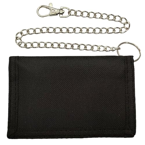 Livoravoli Geldbeutel Kinder, Slim Geldbörse Camo Portmonee Kinder mit Kette Clip Reißverschluss Faltbare Dreifache Portemonnaie Kindergeldbeutel Jungs Wallet für Teenager Jungen Herren（B） von Livoravoli