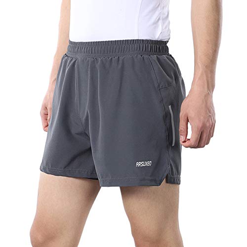 Lixada 2 in 1 Laufshorts für Herren, schnelltrocknend, atmungsaktiv, mit Gesäßtasche, längeres Futter und reflektierenden Elementen von Lixada