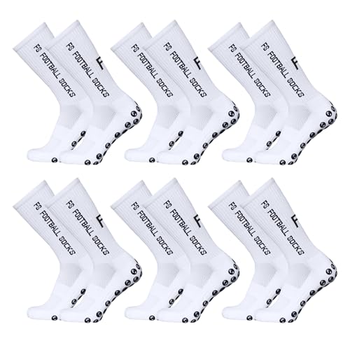 Lixada Fussball Socken Grip Socken 39-46 Fussball Herren DREI Paare Sportsocken Größe Outdoor Sport Laufsocken Kompressionsstretch für Basketball Hockey Laufen Bergsteigen Marathons,6 Paar von Lixada