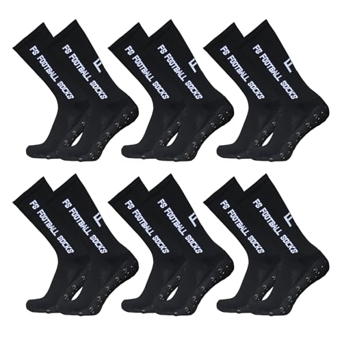 Lixada Fussball Socken Grip Socken 39-46 Fussball Herren DREI Paare Sportsocken Größe Outdoor Sport Laufsocken Kompressionsstretch für Basketball Hockey Laufen Bergsteigen Marathons,6 Paar von Lixada