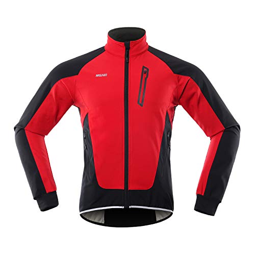 Lixada Herren Fahrradjacke, wasserdicht, winddicht, Thermofleece, Fahrrad, Jersey, MTB, Fahrrad, Reiten, Rennen, Herbst, Winter, Jacke, Mantel, geeignet für Radfahren, Laufen, Bergsteigen von Lixada