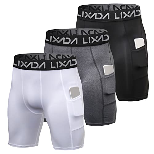 Lixada Men's Compression Shorts Performance Sports Baselayer Cool Dry Tights Active Workout Underwear Base Layer Tights with Pockets - 3 Pack Lixada Men's Compression Shorts Performance Sports Baselayer Cool Dry Tights Active Workout Underwear Base Layer Tights with Pockets - 3 Pack von Lixada