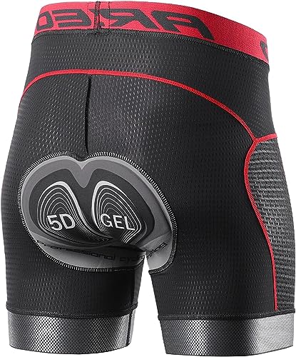 Lixada Radlerhose Herren mit Sitzpolster 5D Gepolsterte Fahrradhose kurz Atmungsaktive Elastizität Schnelltrocknende Stoßfeste Herren Fahrrad Hosen Radhose von Lixada