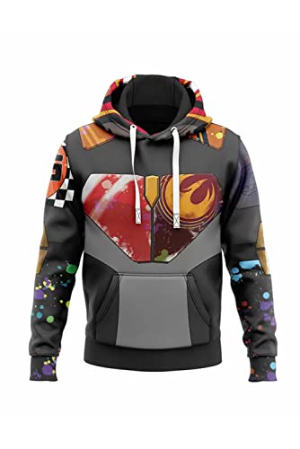 Lixinya 3D-gedrucktes Wren Zipper Kapuzen Sweatshirt Reißverschluss Hoodie Halloween Karneval Outfits Party Bekleidung Halloween Cosplay Kostüm von Lixinya