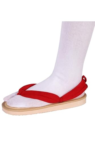 Lixinya Anime Rollenspiel Clogs Schuhe Cosplay Kimono Geta Holzstrand Paulownia Japanische UniseHausschuhe Flip Flops Rot EU 40 von Lixinya