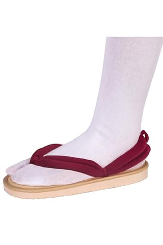 Lixinya Anime Rollenspiel Clogs Schuhe Cosplay Kimono Geta Holzstrand Paulownia Japanische UniseHausschuhe Flip Flops Rotwein EU 38 von Lixinya