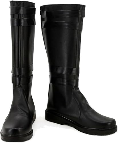 Lixinya Krieger Anime Halloween Karneval Schuhe Cosplay Lange Stiefel Schwarz Herren EU 45 von Lixinya