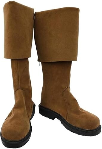 Lixinya Piraten Cosplay Stiefel Männer Mittelalterliche Halloween Karneval Schuhe Cosplay Lange Stiefel Schuhe Braun Herren EU 47 von Lixinya
