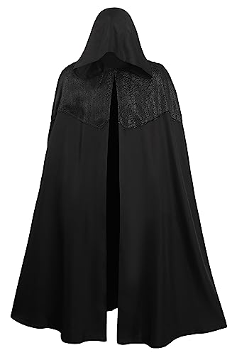 Lixinya Witcher Cape Cloak Mantel Cosplay Kostüm Halloween Karneval Outfits Party Rolle Bekleidung Halloween Kostüm Unisex (L, Schwarz) von Lixinya