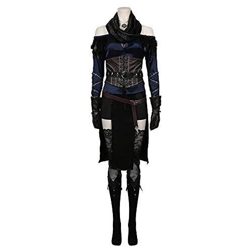 Lixinya Witcher Set Cape Cloak Mantel Cosplay Kostüm Halloween Karneval Outfits Party Rolle Bekleidung Halloween Kostüm Damen (M, Yennefe) von Lixinya