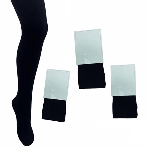 Lixxi - Nylon Strumpfhosen für Mädchen | 3er Pack | Größen von 116 bis 146 cm | aus Ökotex Materialien | 60 Den | Mädchen Strumpfhose (DE/NL/SE/PL, Numerisch, 128, 134, Regular, Schwarz) von Lixxi