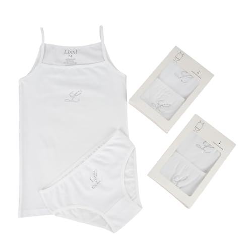 Lixxi - Unterwäsche 2er Set für Mädchen | Unterhose | Größen von 110 bis 152 | produziert aus Ökotex zertifizierten Materialien | Kinderunterwäsche (DE/NL/SE/PL, Numerisch, 110, 116, Regular, Weiß) von Lixxi