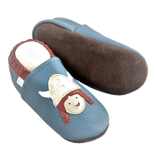 Liya's Lederpuschen Krabbelschuhe Hausschuhe - #544 Wikinger 21/22 EU von Liya's