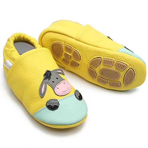 Liya's Sommerpuschen mit Teilgummisohle - #699 Esel in gelb Gr. 19/20 von Liya's