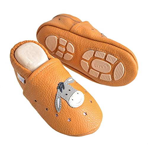 Liya's Sommerpuschen mit Teilgummisohle - #699 Esel in sonnengelb Gr. 27/28 von Liya's