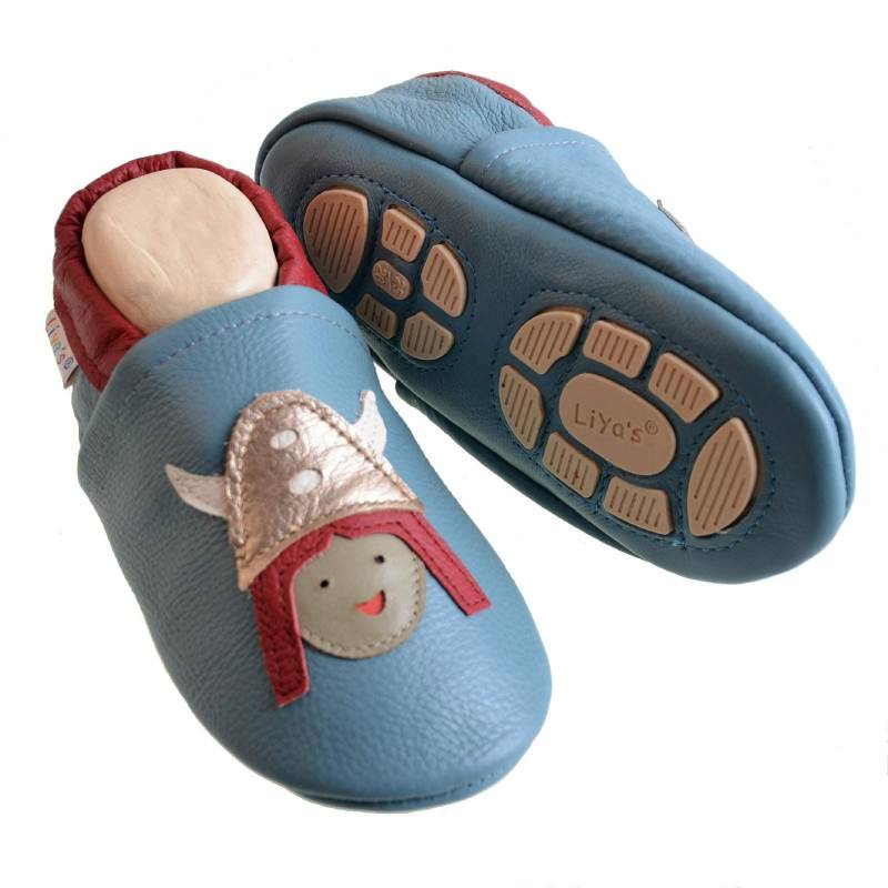 Liya's Hauschuhe Mit Gummisohle - #644 Wikinger in Pastellblau von LiyasShop