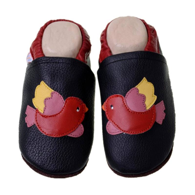 Liya's Lederpuschen Krabbelschuhe Hausschuhe - #562 Vogel in Schwarz Liya's Lederpuschen Krabbelschuhe Hausschuhe - #562 Vogel in Schwarz von LiyasShop