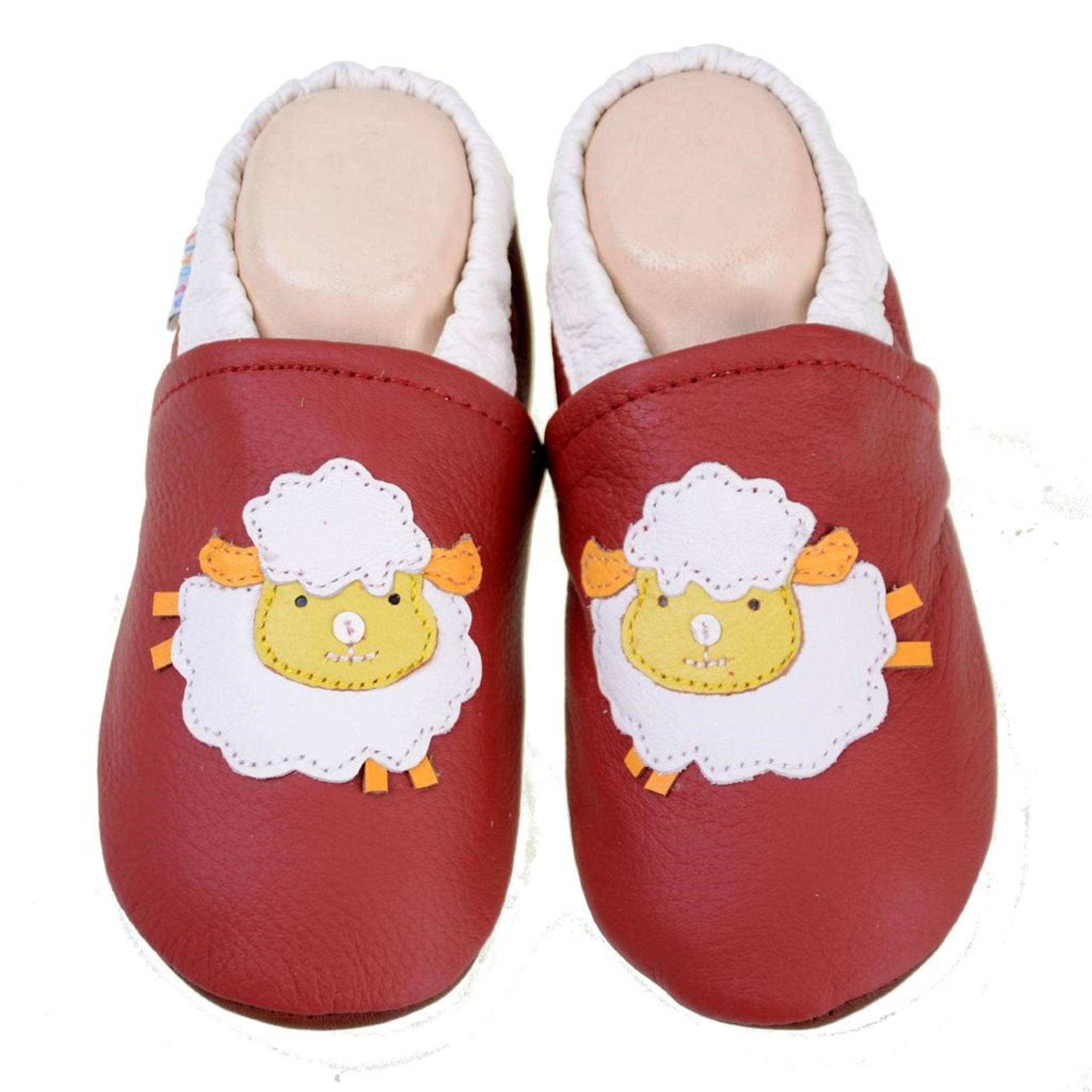 Liya's Lederpuschen Krabbelschuhe Hausschuhe - #563 Schaf in Rot Liya's Lederpuschen Krabbelschuhe Hausschuhe - #563 Schaf in Rot von LiyasShop