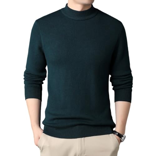 Liyinco Herren Rundhalspullover Einfarbig Halb Rollkragenpullover Herren Pullover Strickpullover für Mann Jugend Slim Strick Herren Pullover,grün,M Liyinco Herren Rundhalspullover Einfarbig Halb Rollkragenpullover Herren Pullover Strickpullover für Mann Jugend Slim Strick Herren Pullover,grün,M von Liyinco