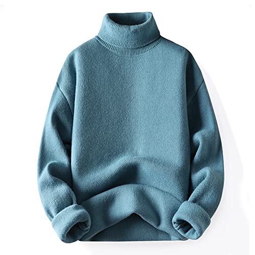 Liyinco Herren Strick Sweatshirt Casual einfarbig Pullover Rollkragen Pullover Winter Verdickte Strickwaren Langarm Pullover, Blau, XXL Liyinco Herren Strick Sweatshirt Casual einfarbig Pullover Rollkragen Pullover Winter Verdickte Strickwaren Langarm Pullover, Blau, XXL von Liyinco