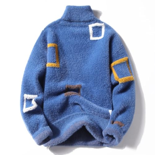 Liyinco Rollkragenpullover für Herren - Warmer Pullover für Herren Weicher Plüsch Langarmpullover Strickpullover Pelziges Fleece Lässig Buntes Chevron-Muster Pullover, Blau, L Liyinco Rollkragenpullover für Herren - Warmer Pullover für Herren Weicher Plüsch Langarmpullover Strickpullover Pelziges Fleece Lässig Buntes Chevron-Muster Pullover, Blau, L von Liyinco