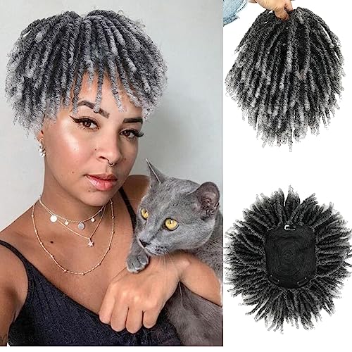 Liyouda Kurze Perücken mit Dreadlocks und Tupé für Frauen mit grauem Haar, geflochtene Dreadlocks, halbe Perücken, Haarteile für schwarze Frauen mit glattem Haar, Clip in Dreadlocks, Pferdeschwanz C Liyouda Kurze Perücken mit Dreadlocks und Tupé für Frauen mit grauem Haar, geflochtene Dreadlocks, halbe Perücken, Haarteile für schwarze Frauen mit glattem Haar, Clip in Dreadlocks, Pferdeschwanz C von Liyouda