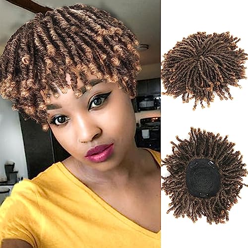 Liyouda Lockige Dreadlock-Perücke mit Clip, für Damen, Nr. 1B/27, braune Perücke mit halben Dreadlocks, Haarteil, kurze synthetische Haarteile für dünnes Haar Liyouda Lockige Dreadlock-Perücke mit Clip, für Damen, Nr. 1B/27, braune Perücke mit halben Dreadlocks, Haarteil, kurze synthetische Haarteile für dünnes Haar von Liyouda