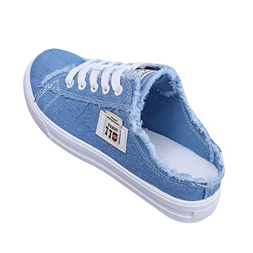 Espadrilles für Damen Ballerinas Damen Mode Segeltuchschuhe für Frauen Freizeitschuhe Frauen Flache Segeltuchschuhe Schuhe Damen Gefüttert (Blue, 40) von Liyuera