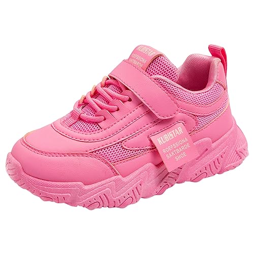 Laufschuhe Kinder Jungen MäDchen Sohle Wasserdicht Turnschuhe Helle Halle Klettverschluss Outdoor Schwarz Weiss Rot WeißE SchnüRen Klett Sport Barfuß Wasserfest 32 33 34 35 (U3-Hot Pink, 28 Toddler) von Liyuera