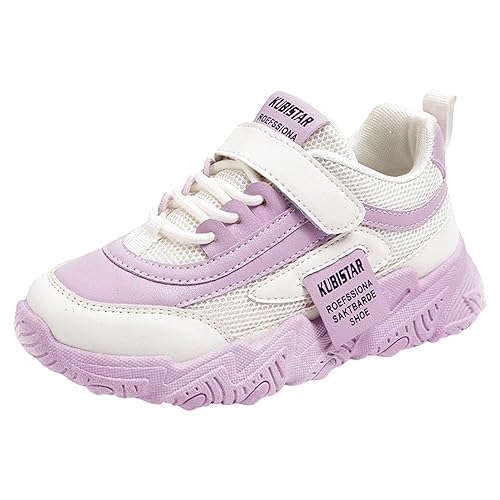 Laufschuhe Kinder Jungen MäDchen Sohle Wasserdicht Turnschuhe Helle Halle Klettverschluss Outdoor Schwarz Weiss Rot WeißE SchnüRen Klett Sport Barfuß Wasserfest 32 33 34 35 36 (U3-Purple, 27 Toddler) von Liyuera