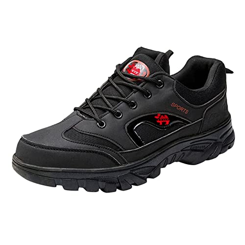 Liyuera Schuhe Herren Laufschuhe Herren Wanderschuhe für Herren Mode Freizeitschuhe Müßiggänger Atmungsaktive Wanderschuhe wasserdichte Schuhe Herren 47 (Black, 43) von Liyuera