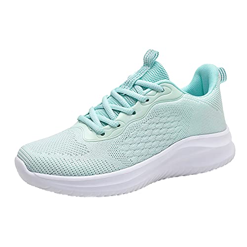 Turnschuhe Sportschuhe Weiße Sneaker Damen Damen Laufschuhe zum Schnüren vorne Sportliche Sportschuhe Lässige Turnschuhe O Schuhe Damen (Light Blue, 37) von Liyuera