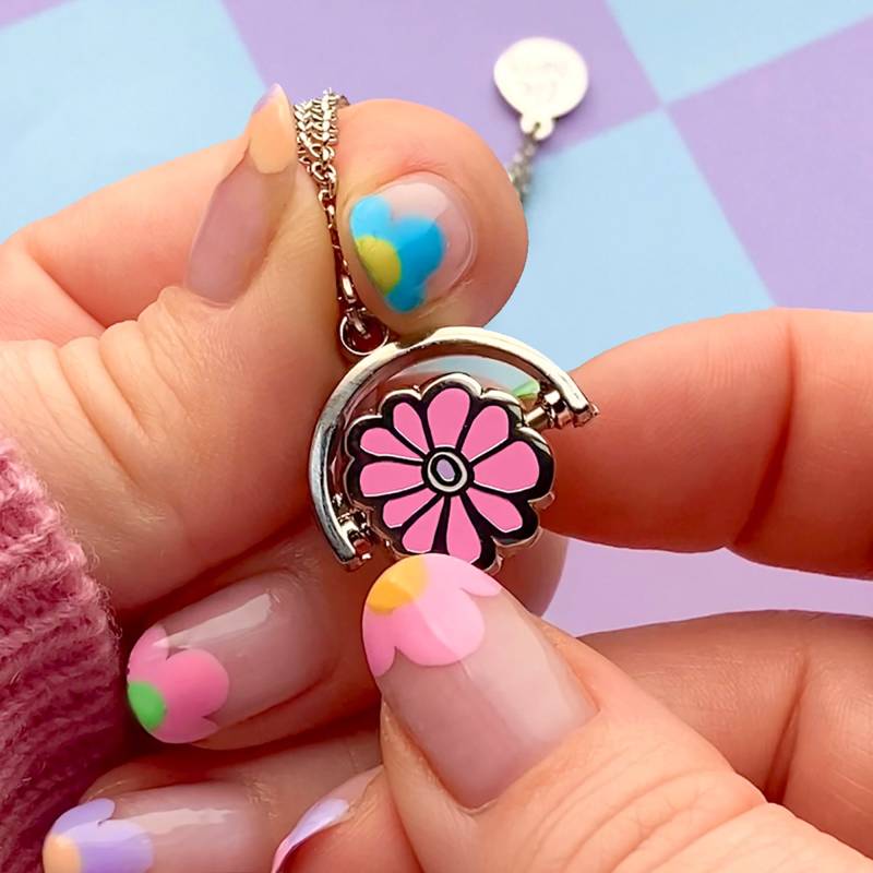 Blühende Blume Frühling Emaille Charme Fidget Halskette - Drehen Statement Gold Oder Versilberte Blühende Blume Frühling Emaille Charme Fidget Halskette - Drehen Statement Gold Oder Versilberte von LizHarry