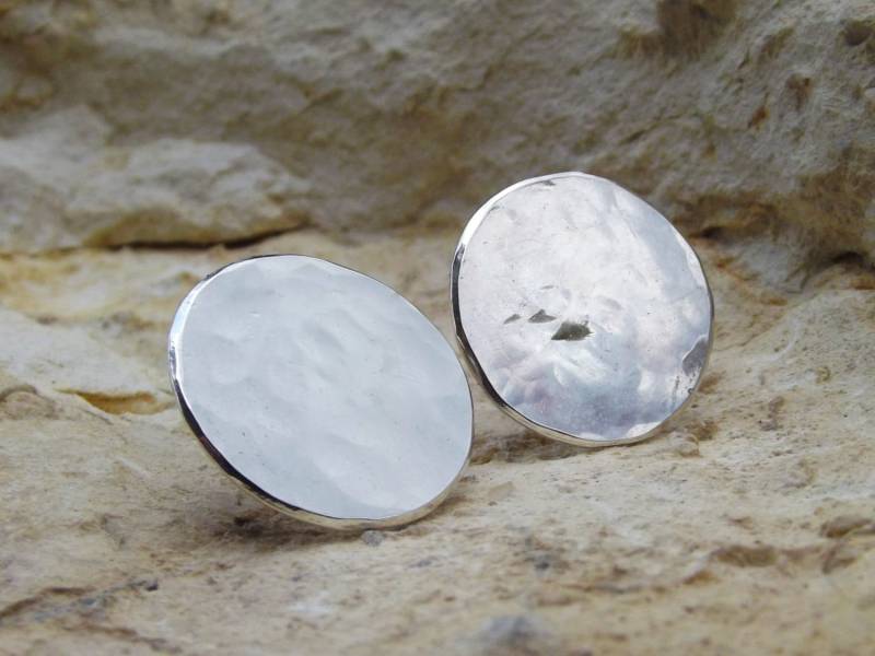 Runde Silber Ohrstecker von LizHorneDesigns